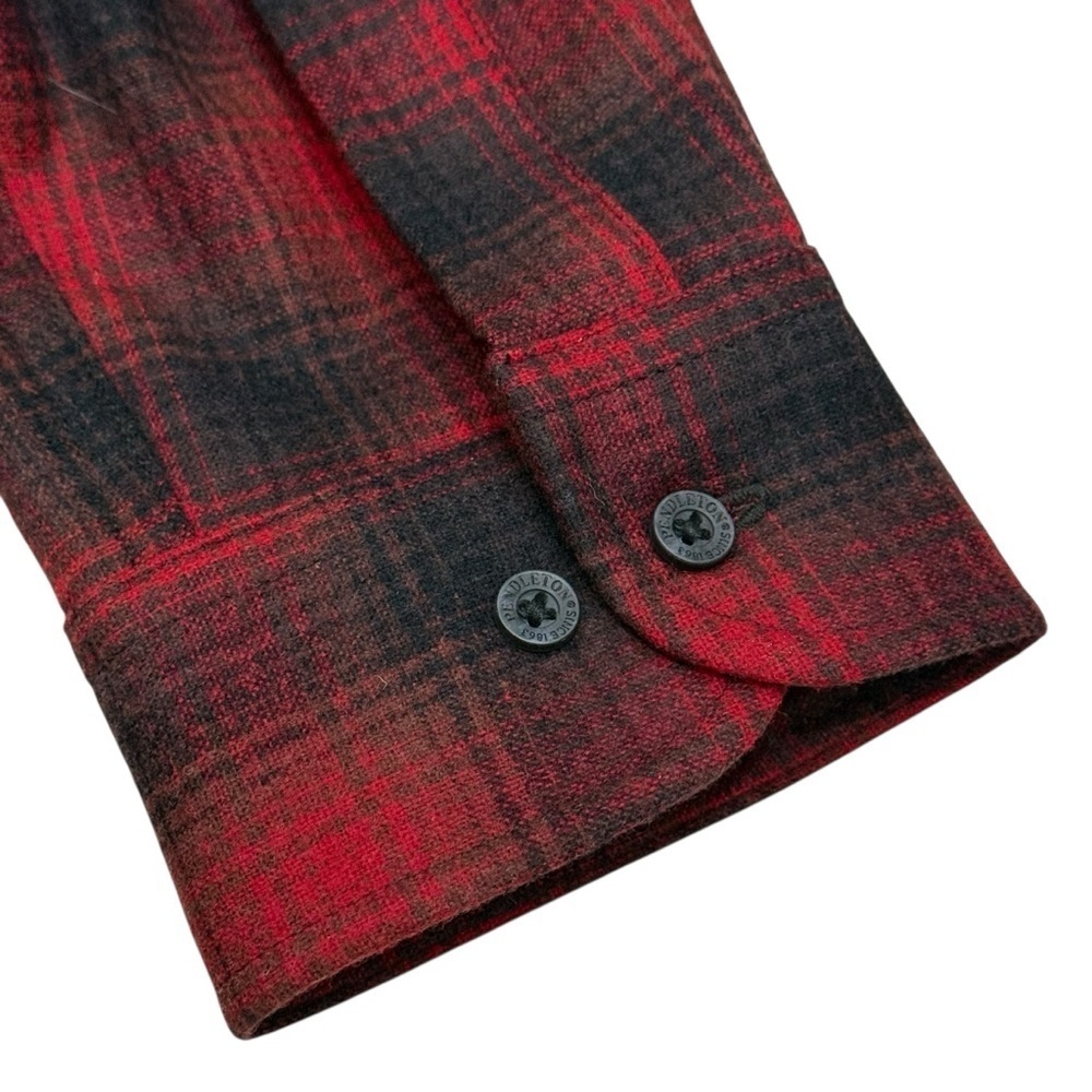 Pendleton Red Black Ombré Plaid 1964 Archive LODGE Shirt Umatilla Virgin Wool - Picture 9 of 14